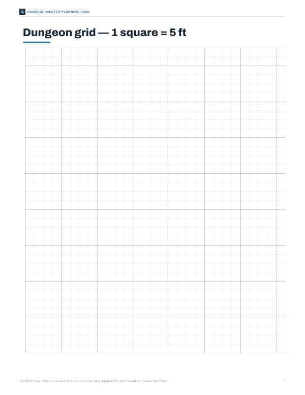 Preview of Printable Dungeon Grid Paper